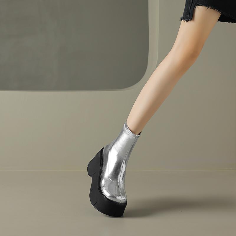 Luxury Brand New Women's Thick Sole Boots Fashionable Thick Heels Women's Short Boots Party OL Sexy Thick Heel Shoes Women Pumps