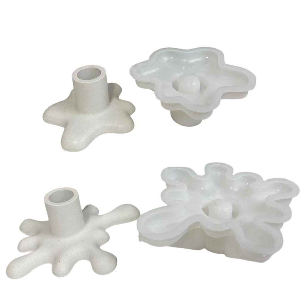 Candle Stand Mold Candlestick Holder Silicone Mold for Making Candle Holder Ornament DIY Resin Casting Molds