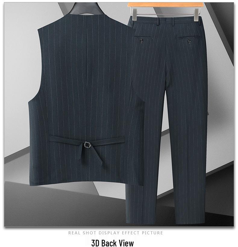 Men's Plus Size Double-Breasted Tuxedo Set with Peak Lapel - Wedding Three-Piece Suit