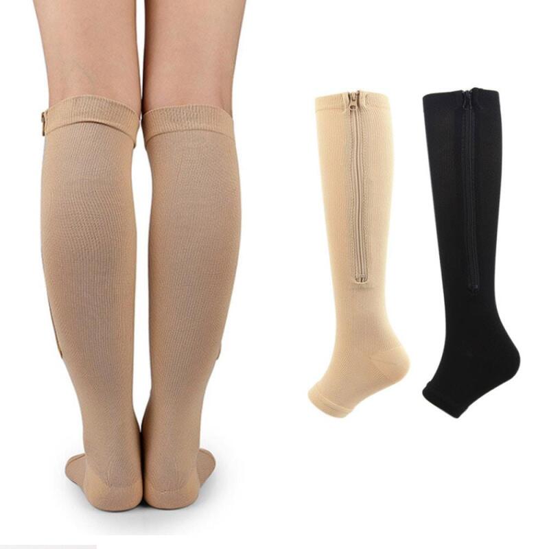 

Women s Fatigue Spandex Zippered Socks A22166_Black