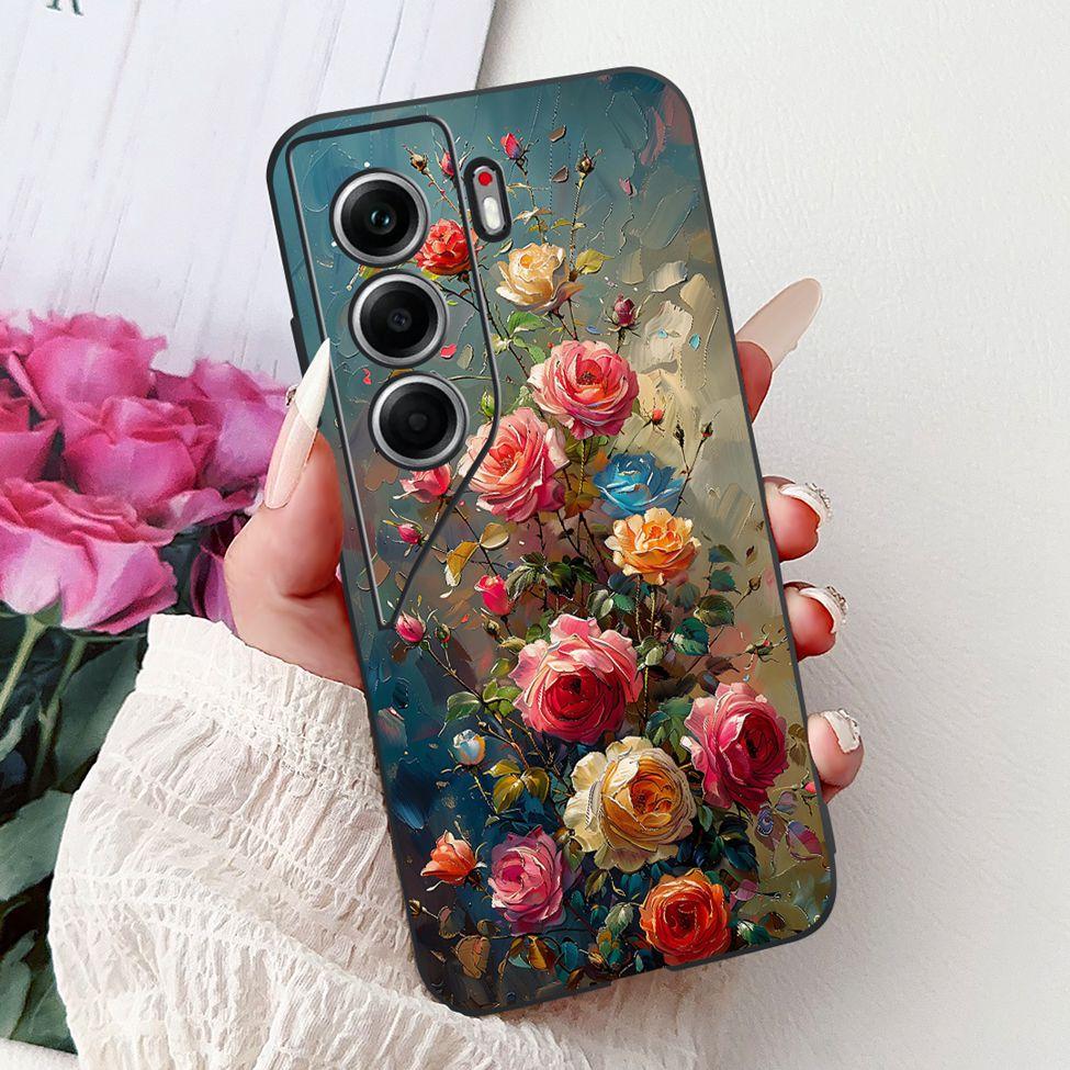 For Tecno Camon 40 Case CM5 Silicone Cute Cat Fashion Flowers Funny Painted Back Cover For Techno Camon 40 Phone Case Bumper