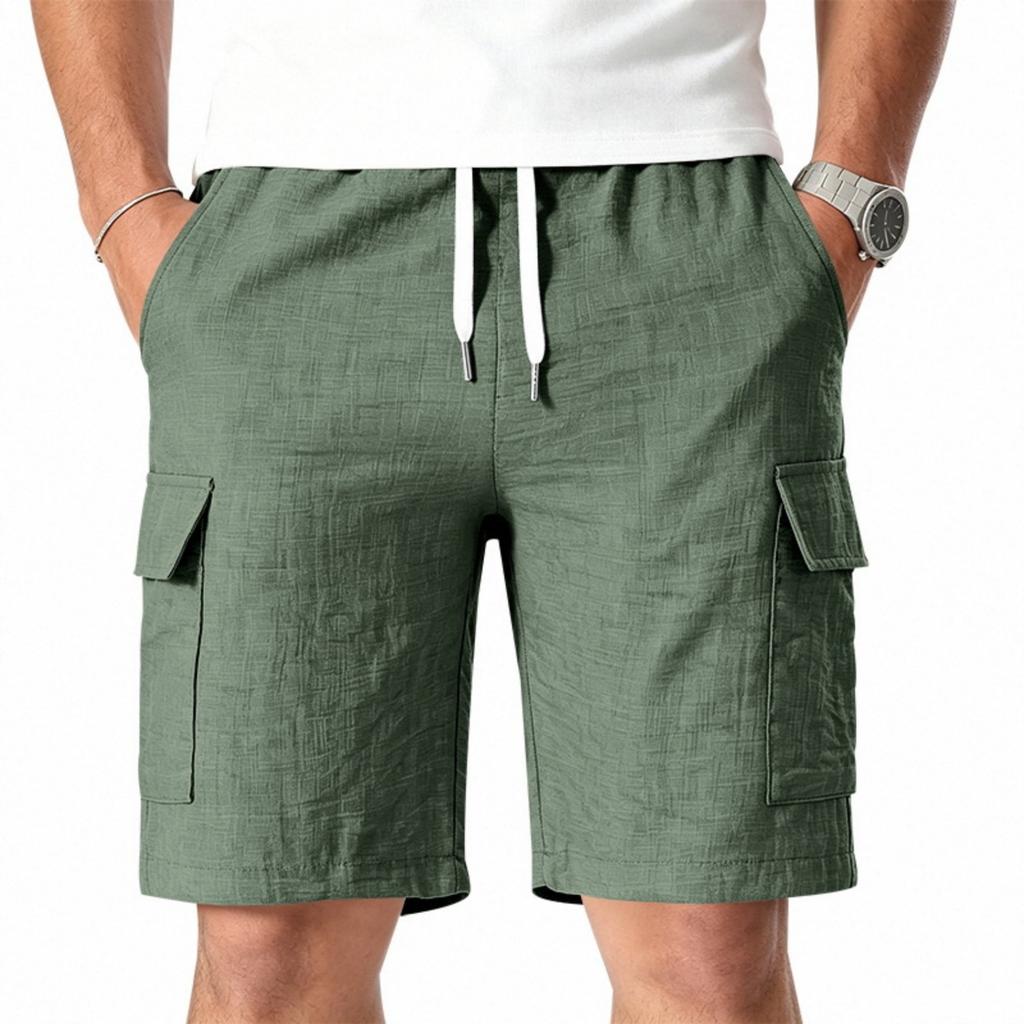Mens Multi Pocket Drawstring Waist Casual Cargo Shorts Relaxed Fit Lightweight Summer Beach Shorts for Outdoor Activities