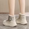 High Top Breathable and Non Slip Shoes for Autumn and Winter Women, Warm High Top with Plush Thick Sole, Height Increasing Cotton Shoes
