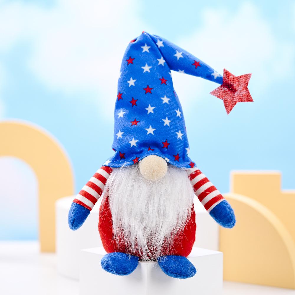 Patriotic Star Gnome Plush Doll - Children s Gift Ornament