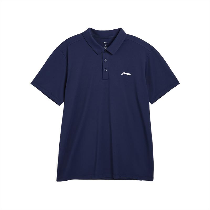 

Li Ning Логотип с надписью Круглый вырез Свободный Удобный Повседневный Ранняя весна Короткий рукав Футболка поло Унисекс Футболки поло Темно-синий APLV605-3