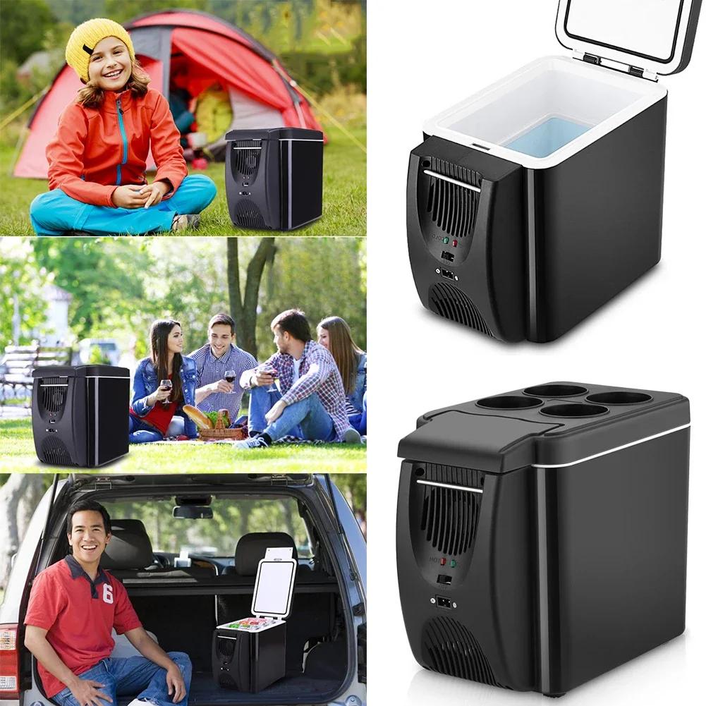 Portable 12V Car Refrigerator Freezer Heater Icebox Travel Refrigerator 6L Mini Auto Freezer C Ooler Warmer Electric Fridge