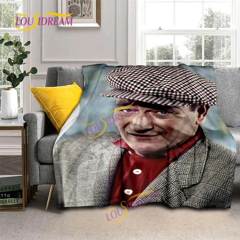 John Wayne Blanket Super Soft 3D Printed Famous Cowboy Actor John Wayne Flannel Blanket Home Bedroom Washable Warm Lazy Blanket
