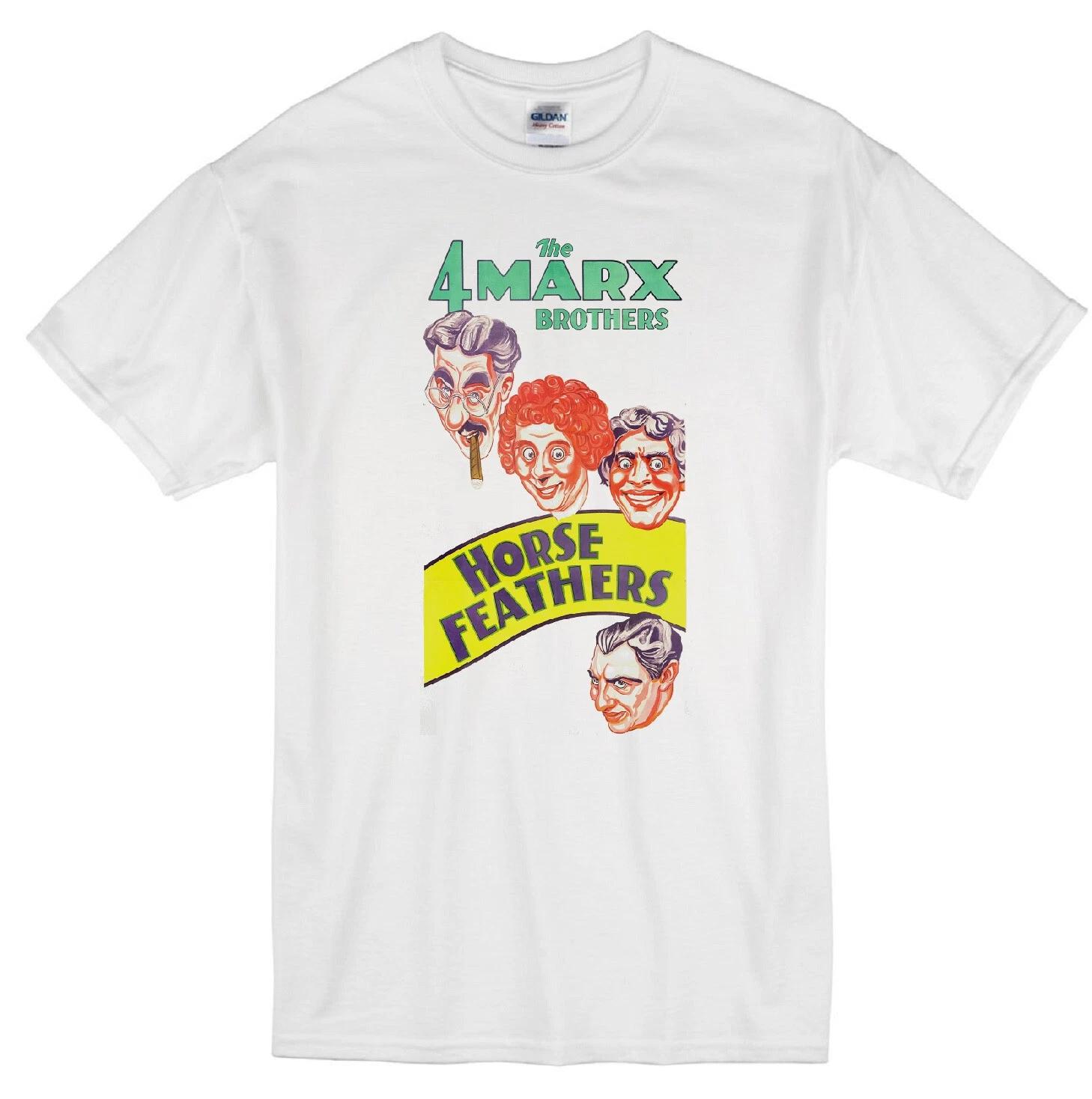 MARX BROTHERS HORSE FEATHERS GROUCHO CHICO HARPO ZEPPO MOVIE WHITE T-shirt 3XL