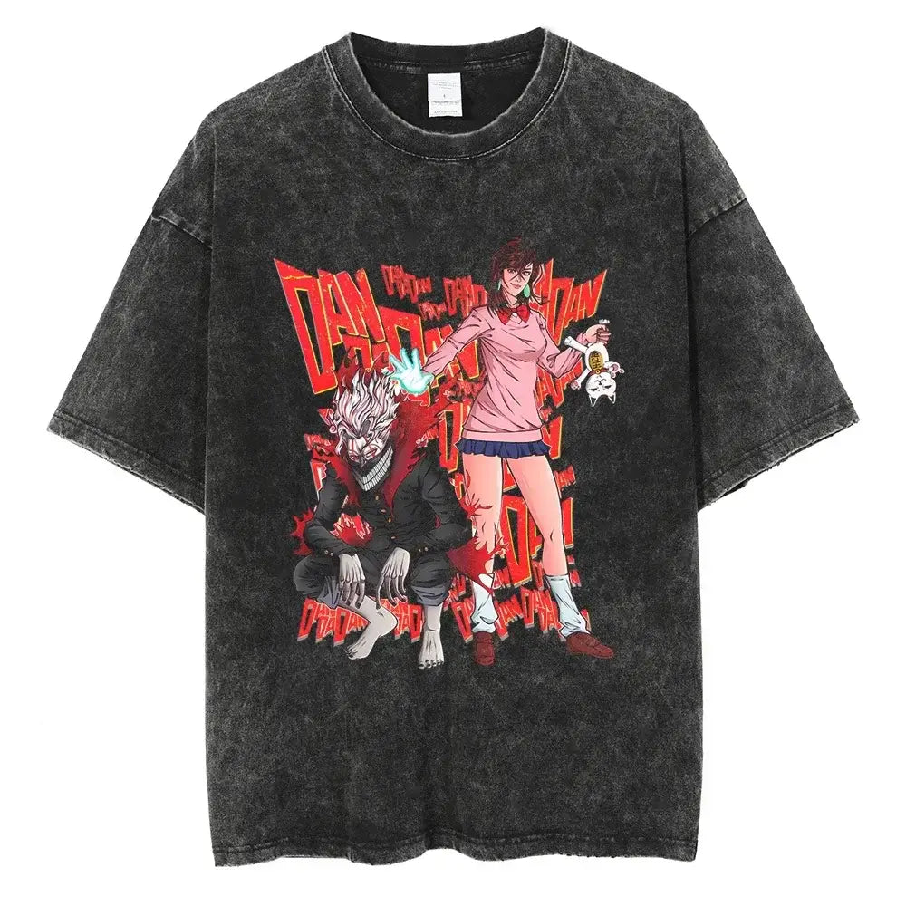 

Dandadan Ken Takakura Tshirt Washed Vintage Loose Highend Luxury hot product Oversized high quality Unisex Couples Manga tees 2XL