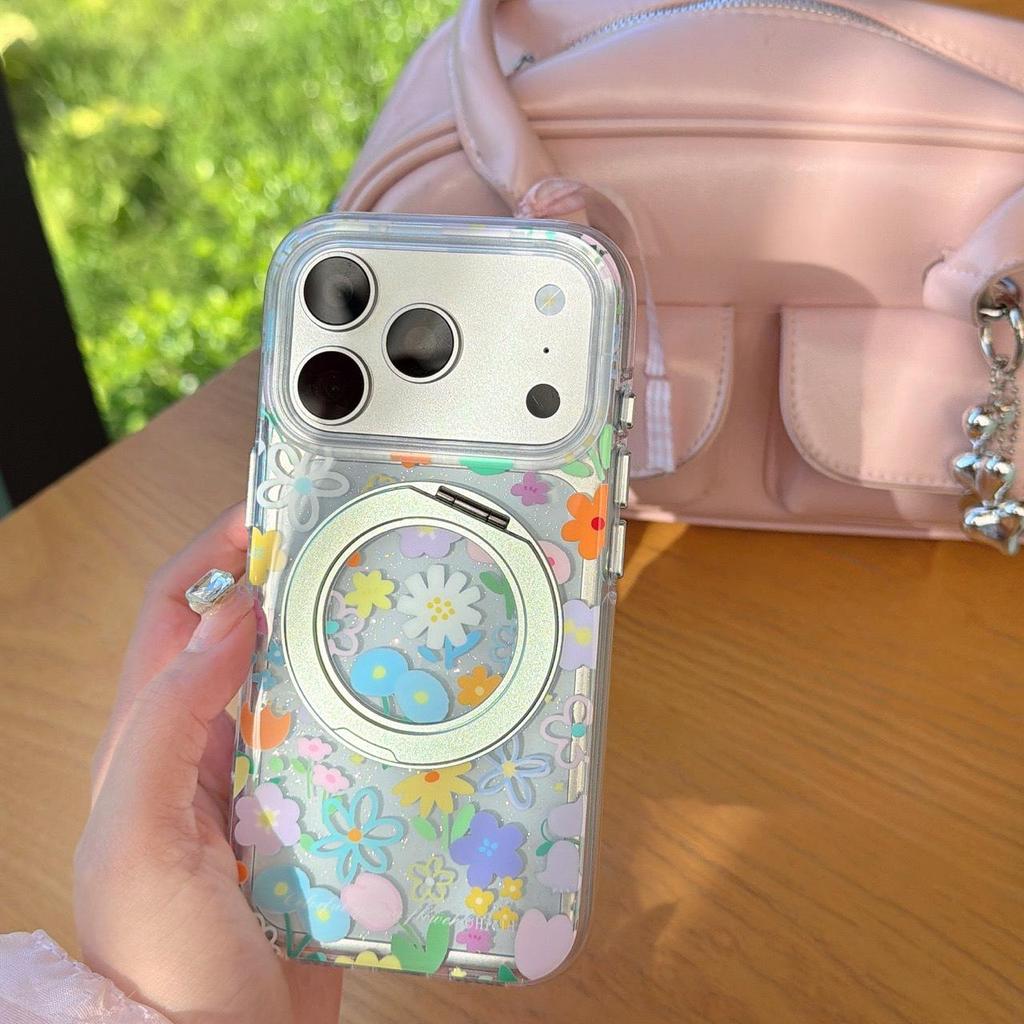 Colorful Floral Case for iPhone 17 Pro Max with Stand & Drop-Proof Protection