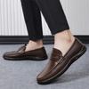 Fashion Casual Luxury Brand Men Loafers Italian Moccasins Breathable Slip On Men Walking Shoes Business Shoes Genuine Leather Men Shoes