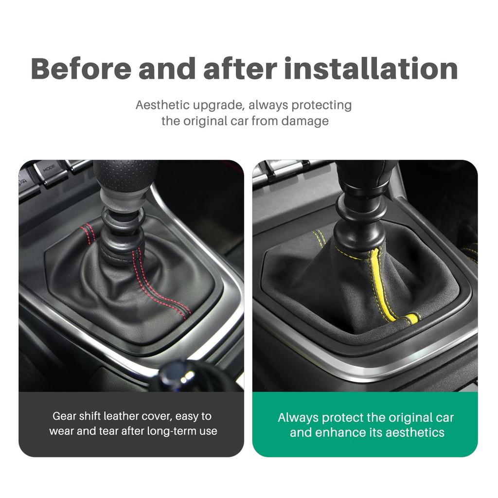 KUNGKIC MT Shift Boot for Toyota GR86 ZN8 and Subaru BRZ ZD8 Alcantara Shift Knob Scratch and Stain Interior Car Accessories (2021-2025) - Suede-Style