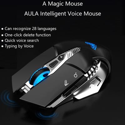 Intelligent Voice Mouse, Voice Into Text, Aula 2.4g Wireless Rechargeable Mice With Usb For Game Office