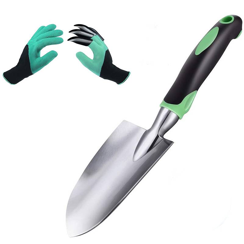 Garden Trowel & Hand Wide Shovel Pointed with Soft Rubberized Non-Slip Ergonomic Handle for Planting, Transplanting, Weeding, Mo
