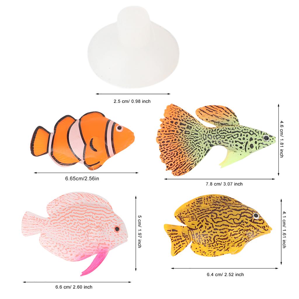 Aquarium Fish  Luminous Silicone Artificial Fake Fish Landscape Ornament Decoration Accessory Aquarium Simulation Fish