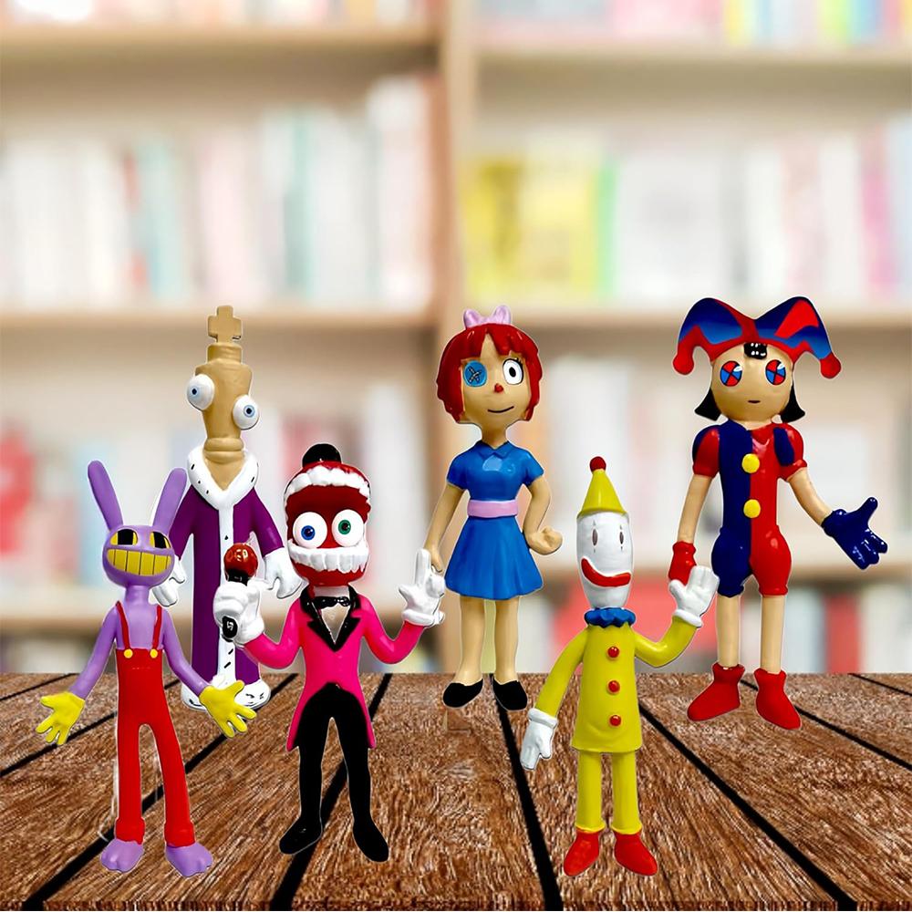 6pcs Digital Circus Figures Set Movies Character Action Figure for Party Gift