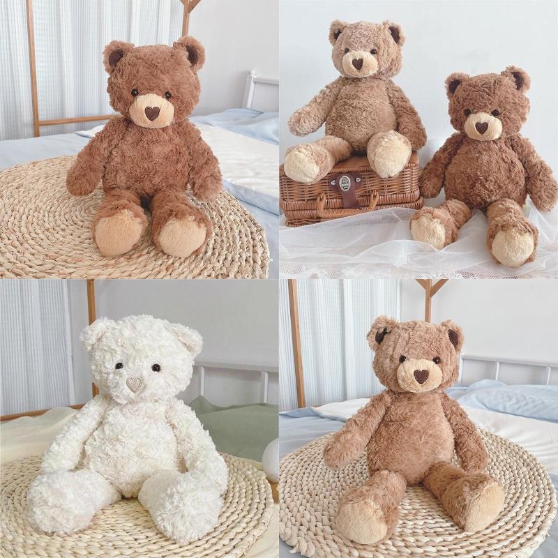 Entzückendes herzförmiges Plüsch-Teddybär-Spielzeug für beruhigenden Komfort, 41,9 cm groß, langes, zotteliges braunes Fell