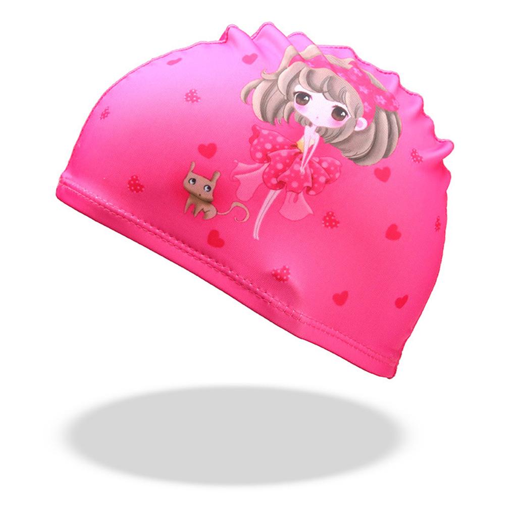 Kids Cartoon Swimming Caps Digital Printing High Elastic Sports Swim Pool Hat Diving Hats For Boys Girls
