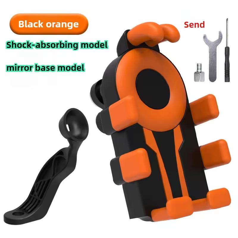Anti-Shock Phone Mount 8-Point Claw Secure 360°Adjustable Rotatable Holder for Bike Motorcycle E-Bike for 4.7-7 Inch Smartphones