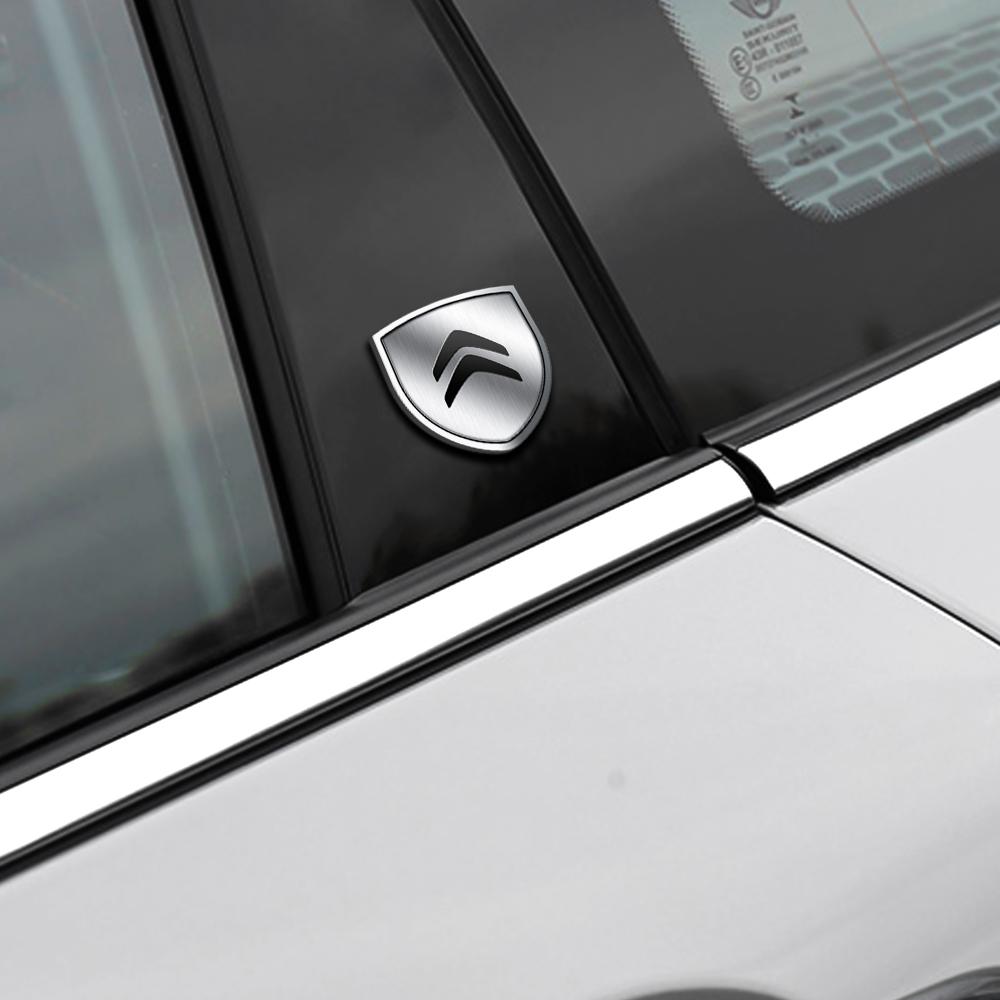 1 Pieza Pegatina Metálica 3D Decoración Maletero Carrocería Coche Forma de Escudo Accesorios de Coche Para Citroen C1 C2 C3 C4L VTS C-ELYSEE C3-XR