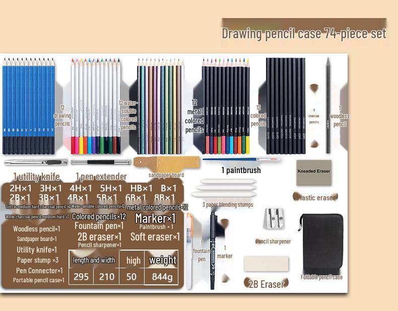 Professional Fine Arts Sketch & Colored Pencils Set - Creative Toolkit for Drawing & Painting