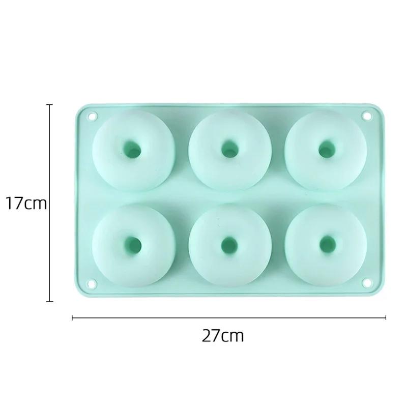 Heat Resistant Silicone Donut Mold for 6 Doughnuts Food Grade Silicone Bagels Pan for Baking Non Stick Mini Cupcake Mould