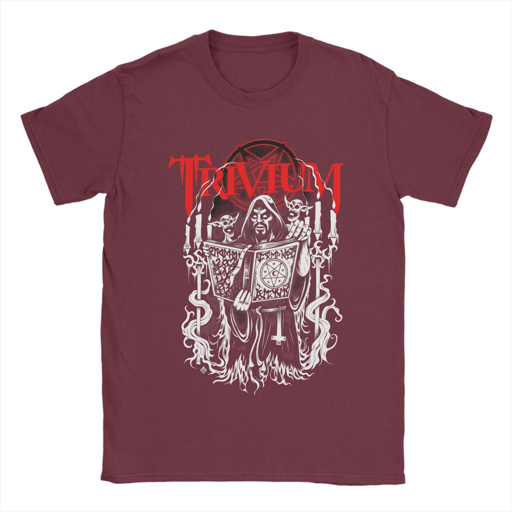 Novelty TRIVIUM Dark Book TShirts Men Round Collar 100 Cotton T Shirts  Short Sleeve Tee Shirt Original Clothing