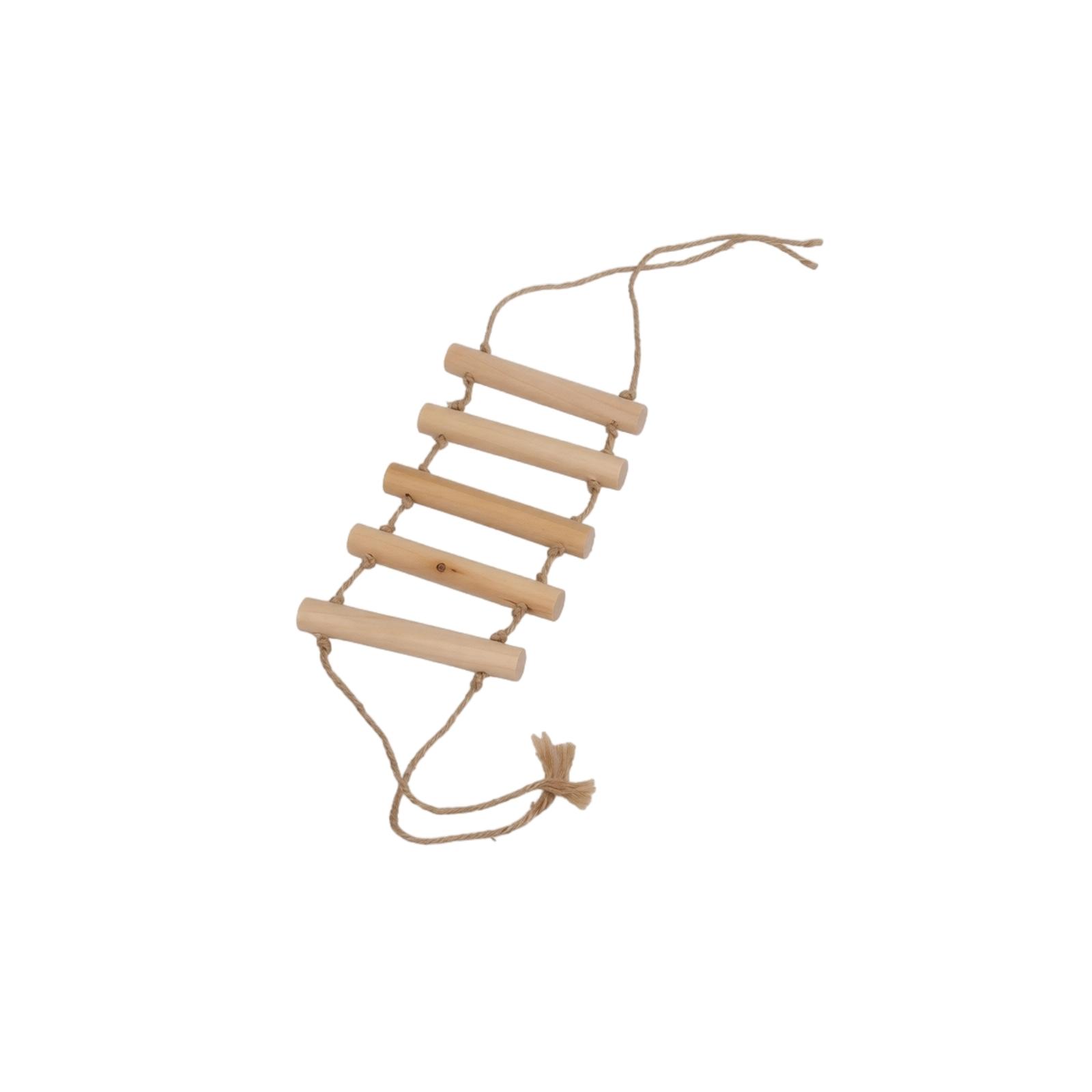 

Small Wooden Ladder Climbing Toy for Small Pets Parrots Sugar Gliders Squirrels Hanging Ladder with Natural Wood and Rope Design One Size