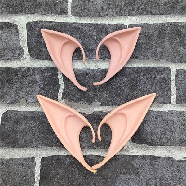 1Pair Christmas Angel Dress Up Elf Ears Fairy Cosplay Accessories Halloween Festive Party Latex Soft Harmless False Ears Props