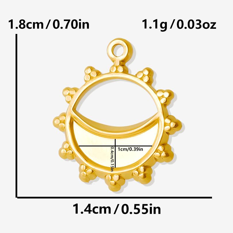 6pcs/Lot DIY Sun Moon Star Pendant Charm PVD Stainless Steel Charms For Jewelry Making Bulk Crescent Materials To Make Bracelets
