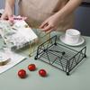 Rustic Metal Napkin Holder Square Paper Organizer for Kitchen Home Restaurant Cafes - Tabletop Decorative Napkin Holder