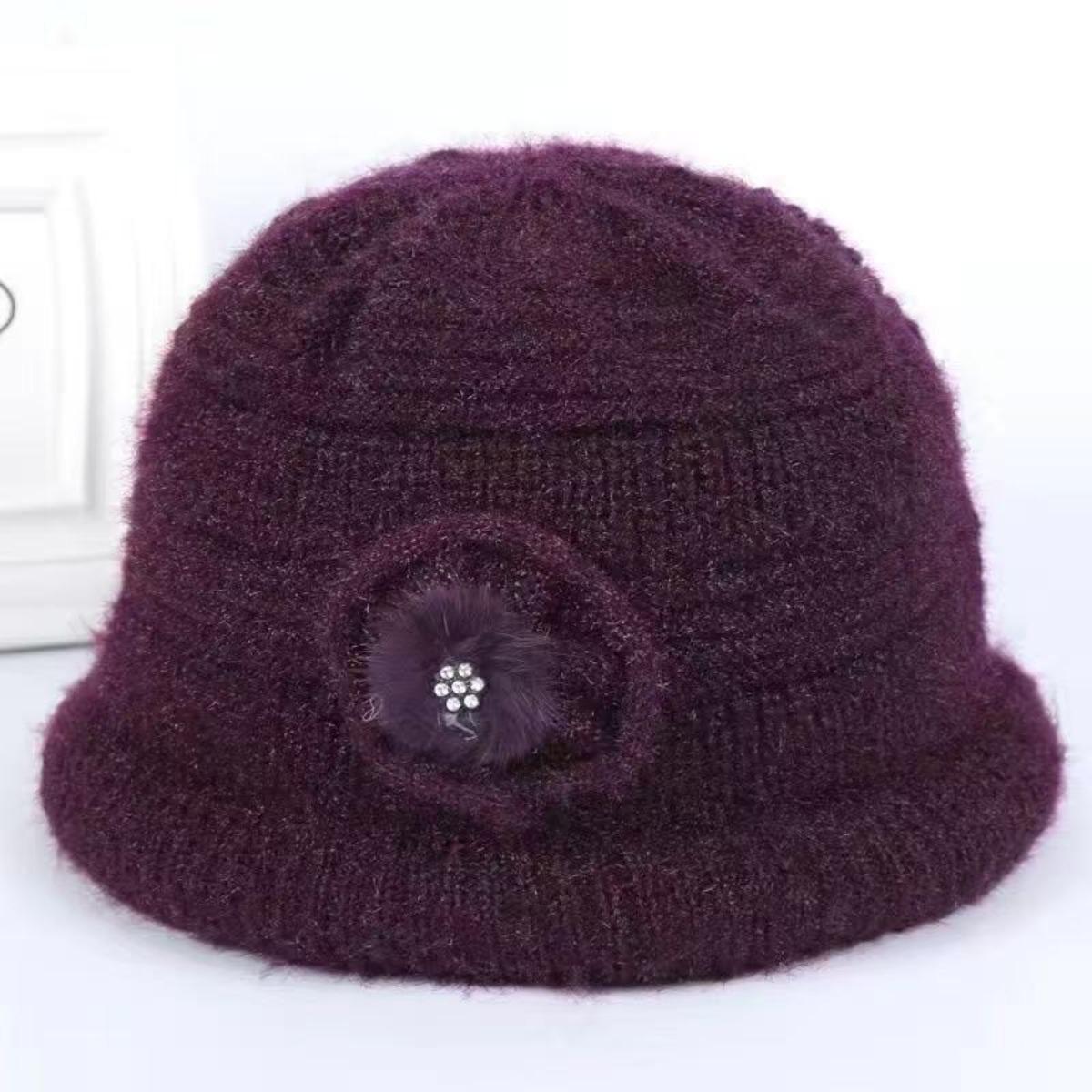 

Жіноча стильна шапка з імітації норки на осінь та зиму з теплою та модною шапкою-носком One Size