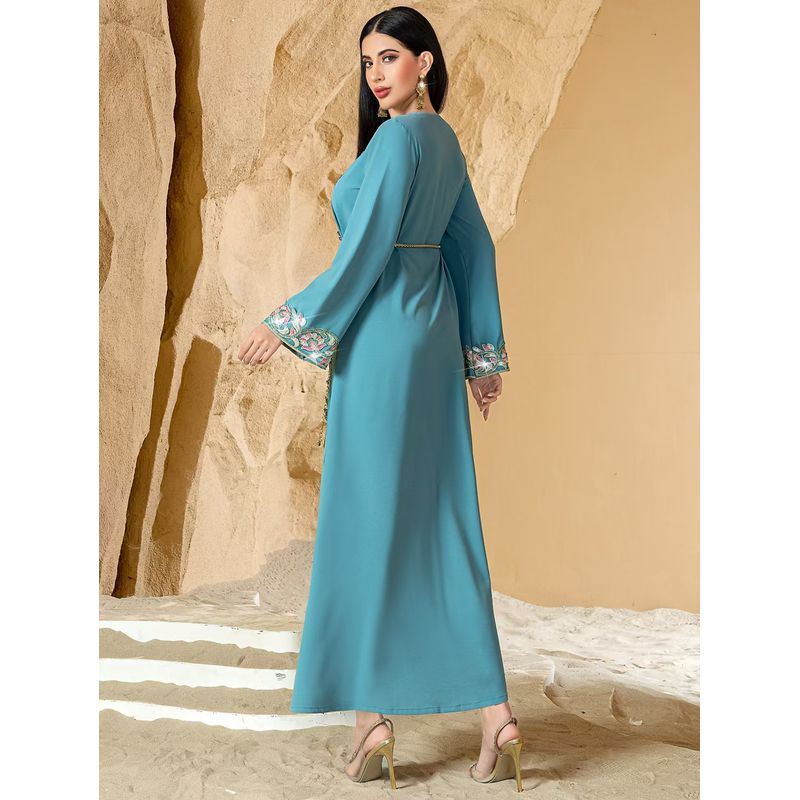 Middle East New Arrival Fashion Elegant Embroidery Beaded Robe Dress Embroidered Beaded Dress