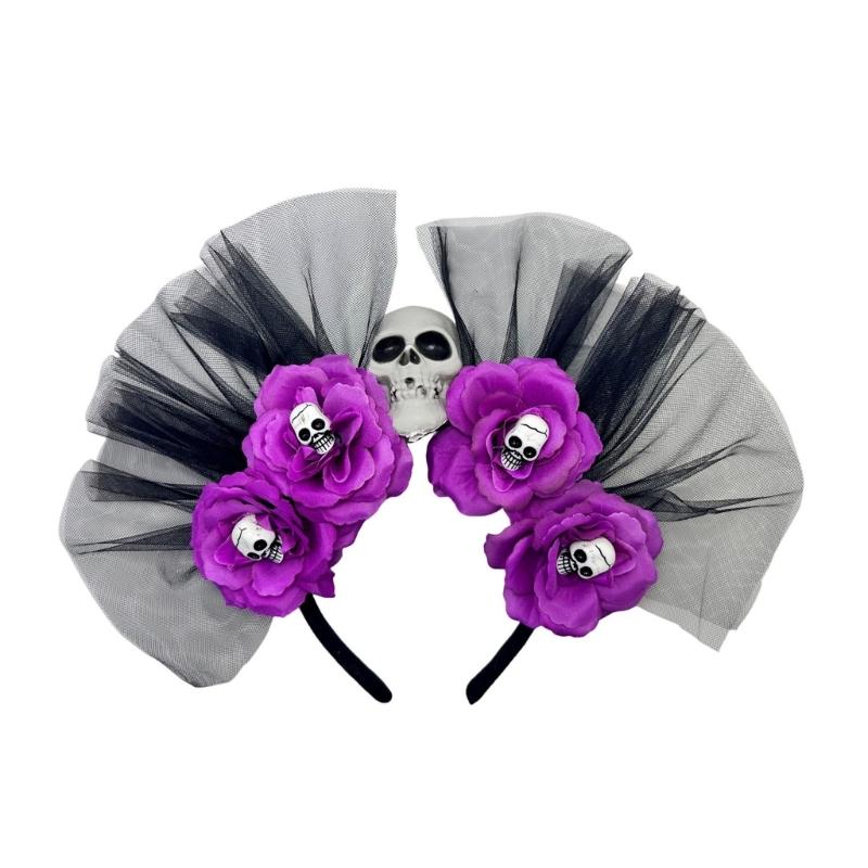 Mexikaner Rosen Florales Krone Girlanden Blumen Stirnband Skelett Florales Stirnband Halloween Dia De Los Muerto Party Kostüm