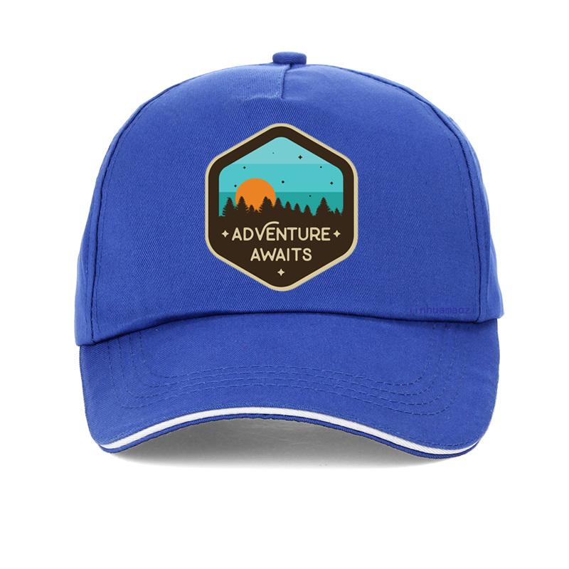Outdoor Adventure Awaits Sunset Camping Trip Logo Baseball Cap Dad Caps Unisex Adjustable Snapback Hat Bone