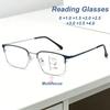 2026 New Fashionable Pure Titanium Half Frame Multifocus Men's Reading Glasses Ultra Light Neutral HD Anti Blue Light Glasses