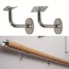 2Pcs Stair Handrail Brackets Stainless Steel Wall Support Hand Rail Silver Balustrade for Household Hotels Hardware Tools