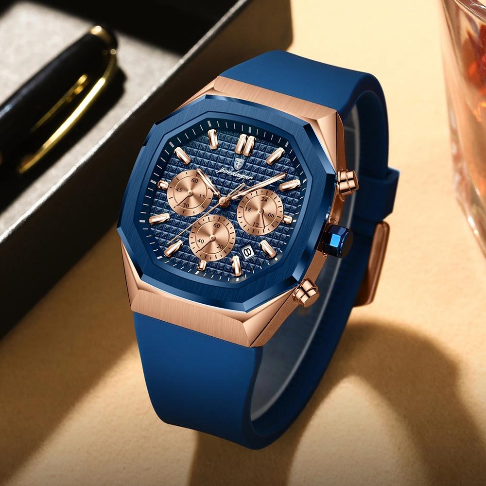 Ceas de Afaceri Pentru Bărbați Rezistent la Apă Luminos Cronograf Dată Ceas de Mână Bărbătesc Curea Silicon Cuarț Ceasuri pentru Bărbați