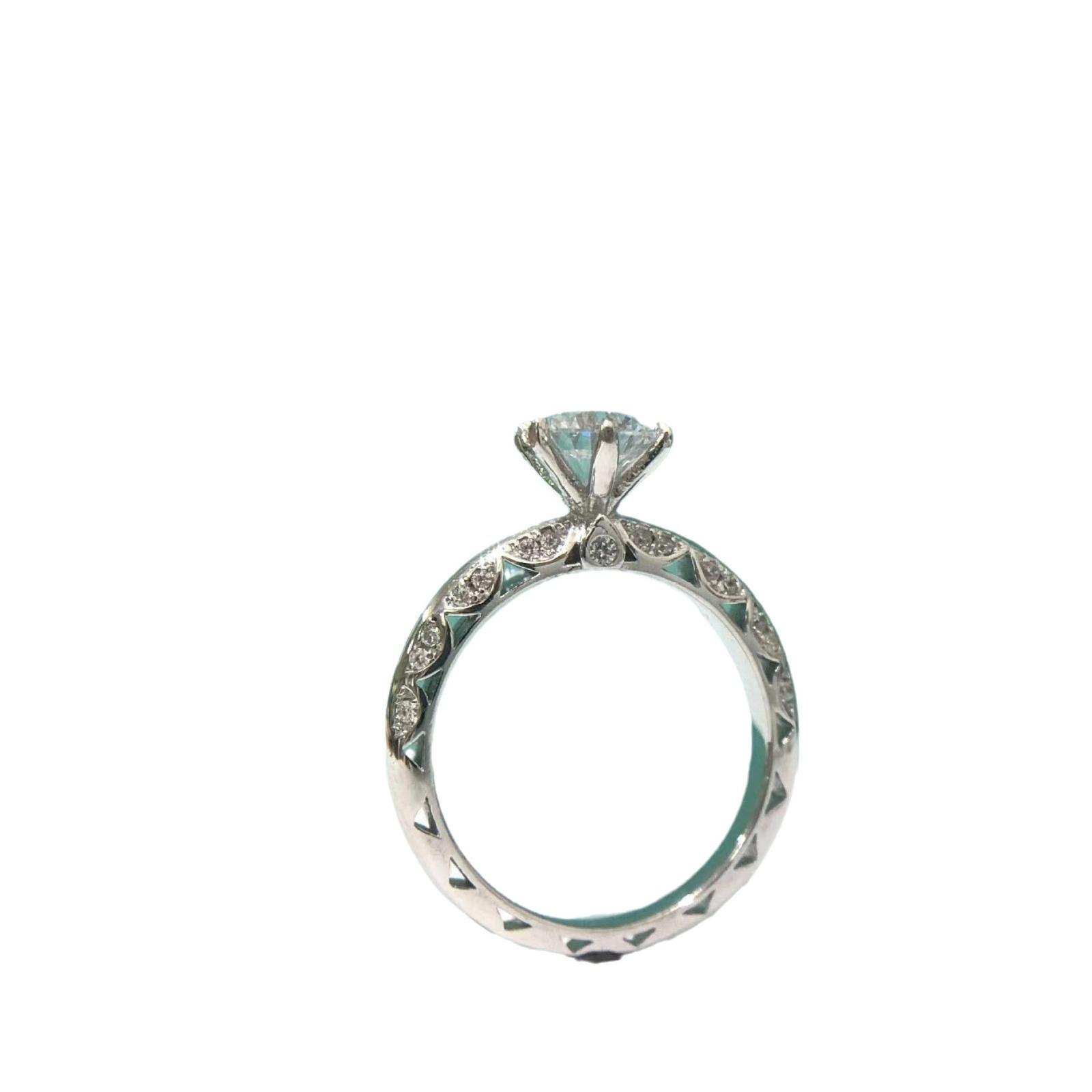 

Кольцо из серебра 925 пробы с легким серебряным покрытием 925 пробы, модное круглое кольцо из муассанита, покрытое белым золотом 18 карат, с имитацией бриллианта 9