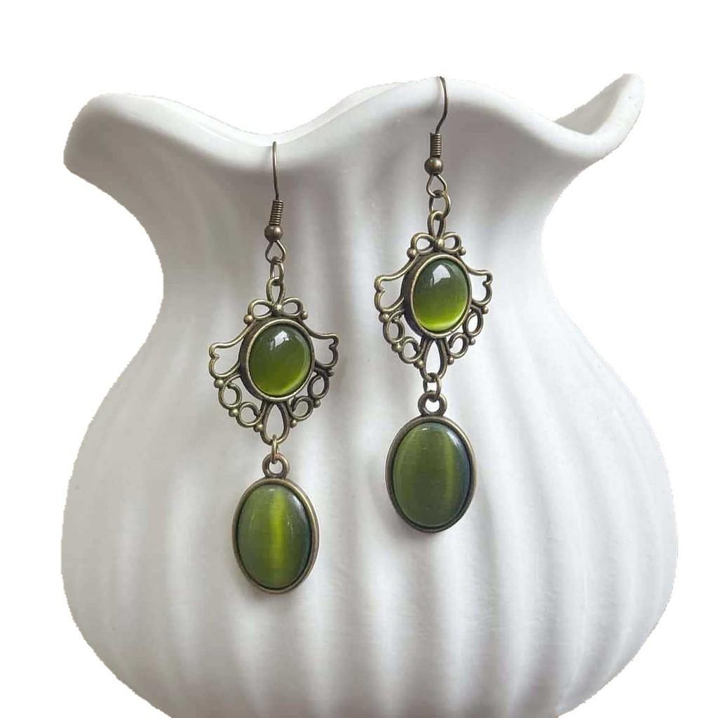 Medieval Style Retro Alloy Earrings With Handcrafted Finish For Ladies