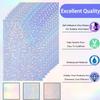 9Sheets A4 Holographic Paper Sticker Transparent Waterproof Self Adhesive Film 11.7 x 8.3 Inches (Gem, Dot, Colorful, Star)