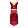 Women Church Worship Robe Choir Performance Tunic Metallic Patchwork Lace Up Sides Split Satin Dress