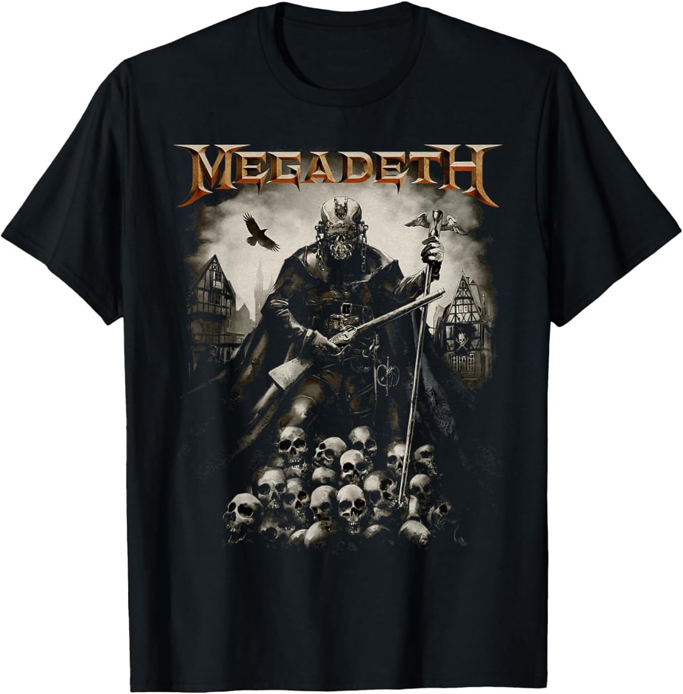 Мужская футболка Megadeth Plague 100% Хлопок Мягкая Дышащая Всесезонная Удобная Посадка Повседневная с Графическим Принтом S разноцветный