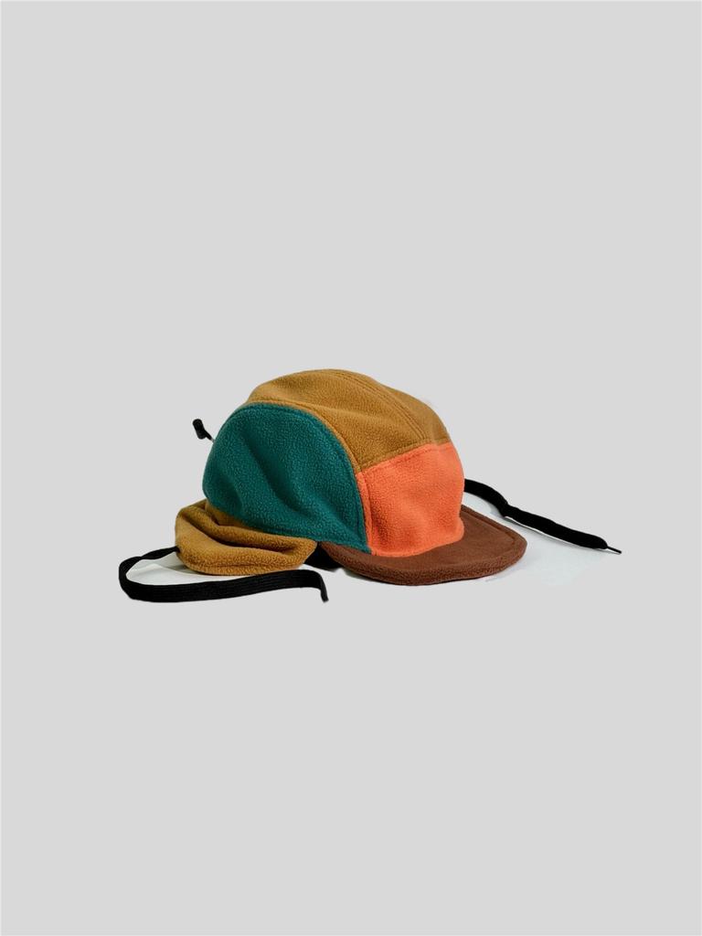 Winter Flat Brim Hat 100% Polyester Ushanka Hat with Ear Flaps Foldable Trapper Baseball Cap