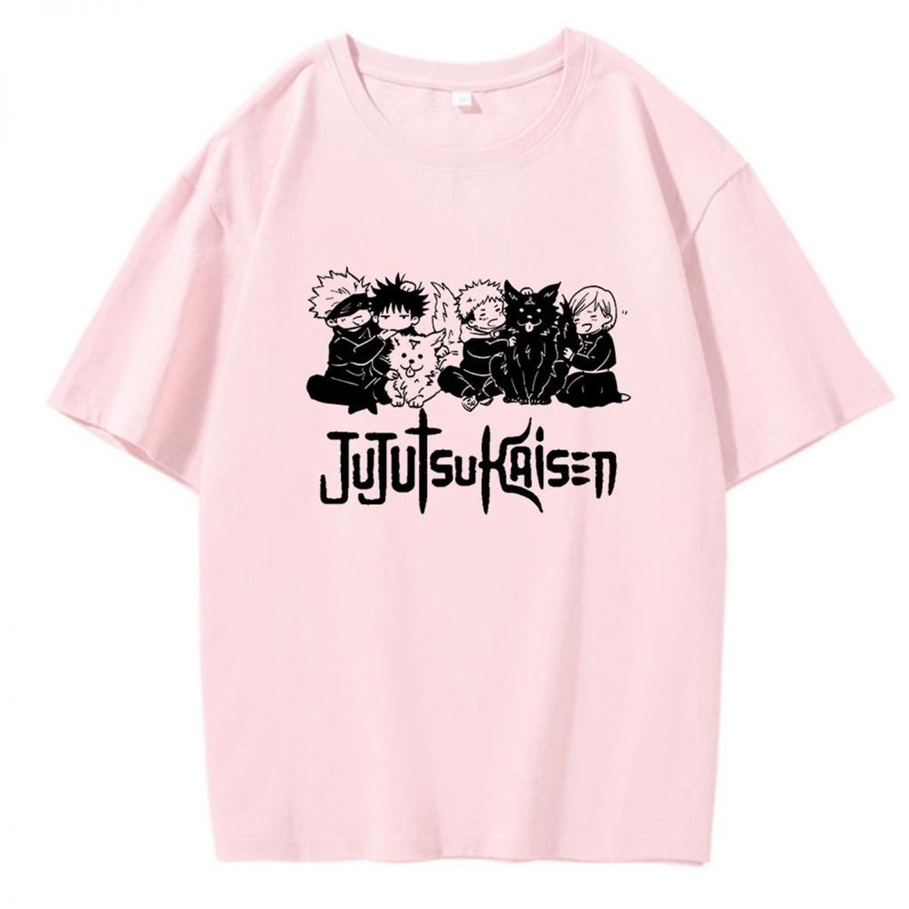 2025 Summer New Jujutsu Kaisen Spell Back To Fight Around Loose Men's and Women's Pullover Short-sleeved T-shirt Summer