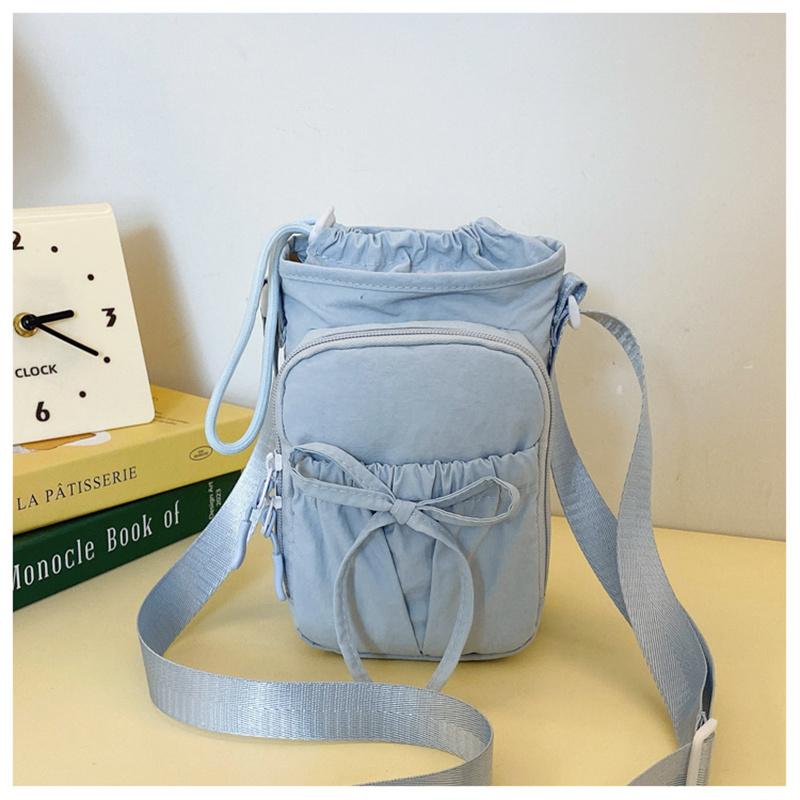 Outdoor Women's Small Bowknot Crossbody Bag Knot Mobile Phone Pouch Single oulder Bag Commuting Thermal Water Bottle Bag