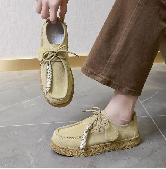 New Causal Women Loafers Fashion 2026 British Style Lace-Up Student Shoes Men Large Size Classic Comfort Couple Footwears