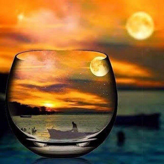 Cup DIY 5D Diamond Painting Full Round Drill Mosaic Sunset Seaside Diamond Embroidery Handmade Kit Holiday Gift Home Decoration