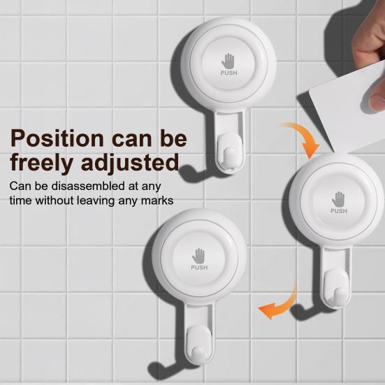 Towel Hanger Heavy Duty Suction Cup Shower Hook Strong Load-bearing Rotatable Easy To Install Kitchen Bathroom Wall Hook