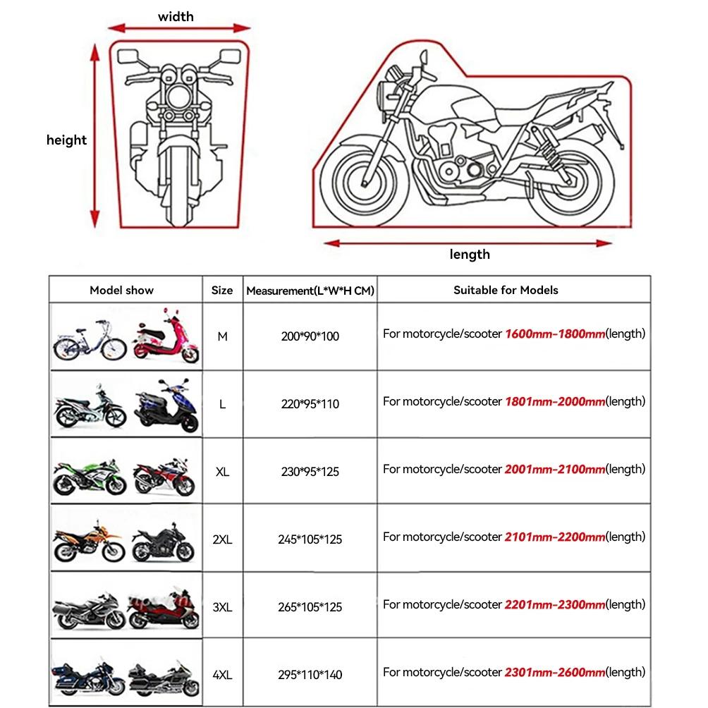 Motorcycle Cover M L XL XXL XXXL XXXXL Universal Outdoor Uv Protector Bike Rain Dustproof Scooter Covers Waterproof